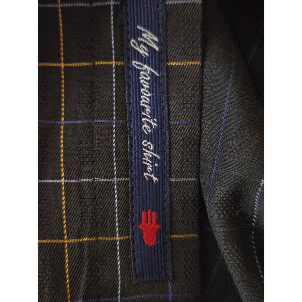 Luchiano Visconti button up shirt Men's size Large Checked Flip Cuff - Picture 10 of 10